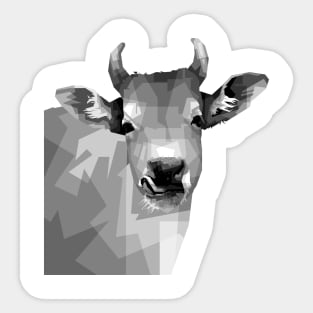 cow grayscale in WPAP Sticker